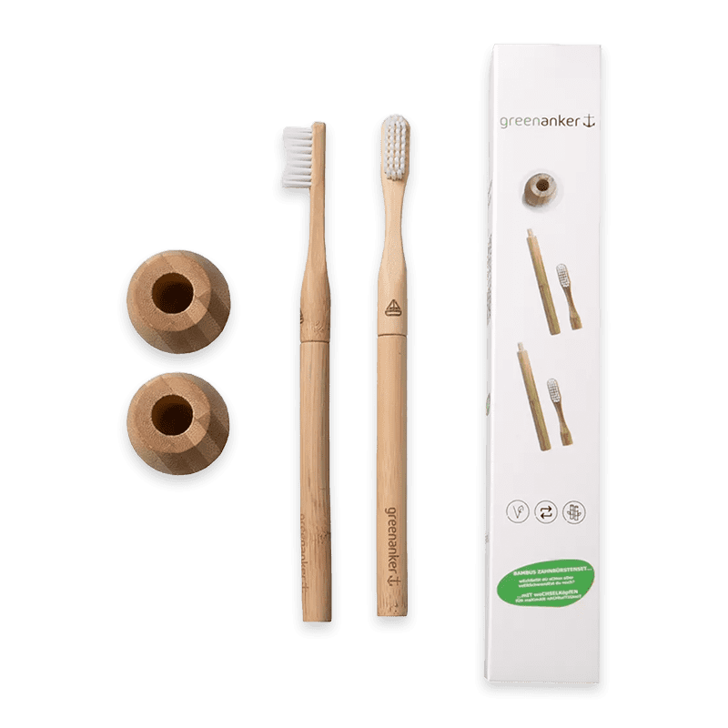 Bambuszahnbürsten Set 2 Wechselköpfe